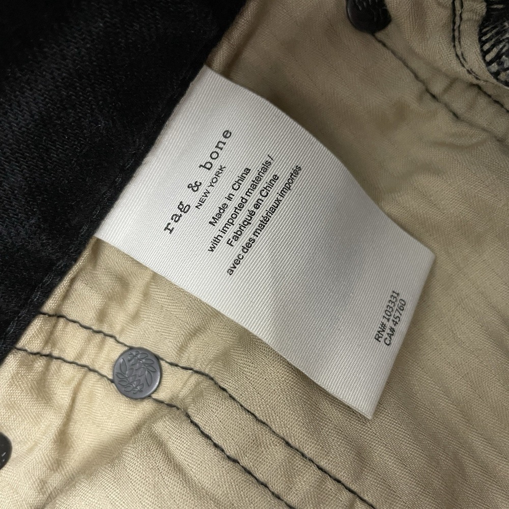 rag & bone Men's Slim Straight Jeans in Black - Picture 5 of 12
